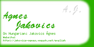 agnes jakovics business card